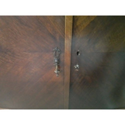 BUFFET BAS ANCIEN DESSUS MARBRE ET MIROIR A RESTAURER 