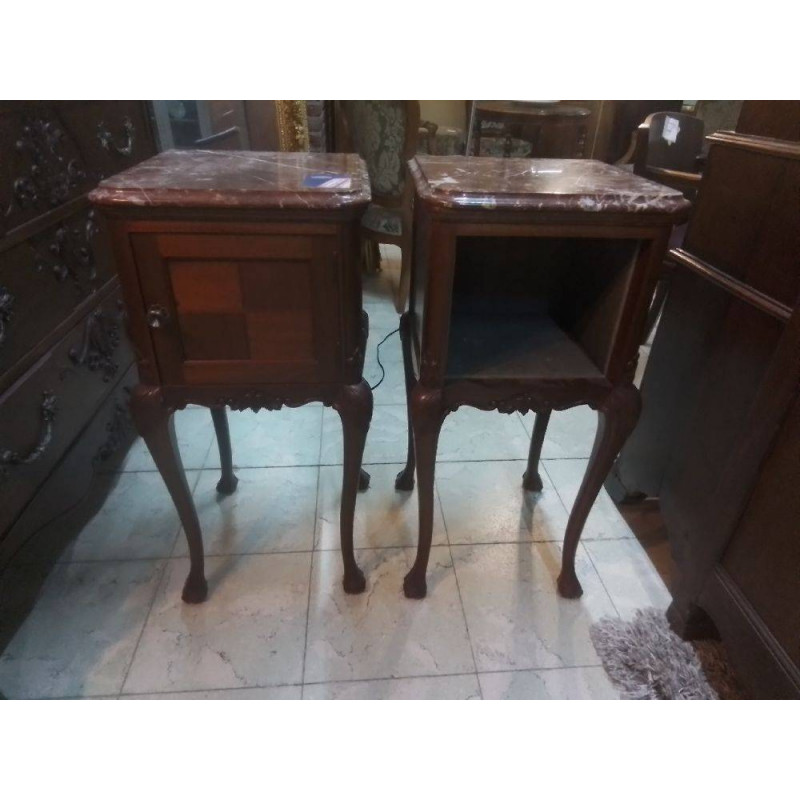 PAIRE DE CHEVETS ANGLAIS DESSUS MARBRE