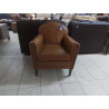 FAUTEUIL CLUB SIMILI CUIR BRUN 