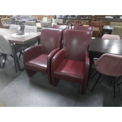 SERIE DE 4 CHAISES CUIR...