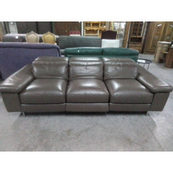 SALON BARDI ITALY CUIR GRIS 3+2 AVEC 3 RELAX ELECTRIQUES 