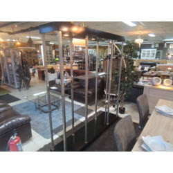 ETAGERE ECLAIREE VINTAGE LAITON ET VERRE