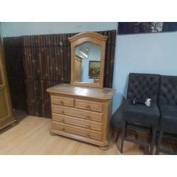 CHAMBRE A COUCHER COMPLETE EN CHENE MASSIF CLAIR LIT 180X200 