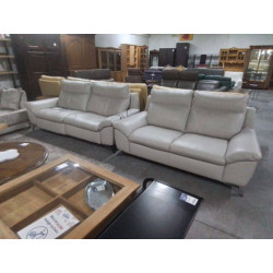 SALON CUIR GRIS 3 +2 AVEC 2...