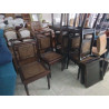 SERIE DE 6 CHAISES BOIS FONCE ET CANNAGE