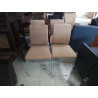 SERIE DE 4 CHAISES TISSU BEIGE PIEDS METAL