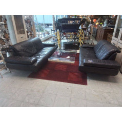 SALON 3+2 CUIR NOIR
