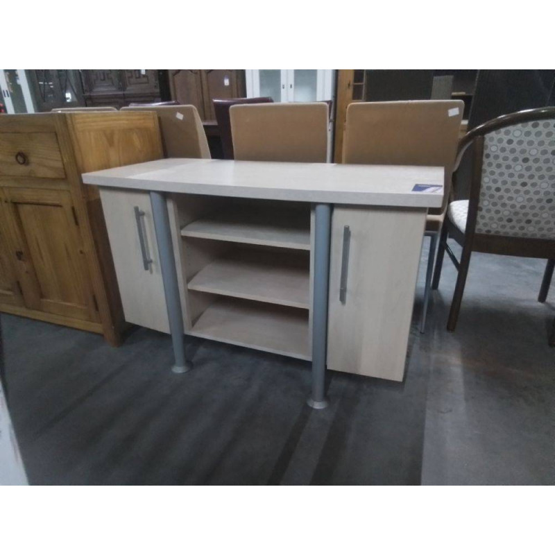 MEUBLE TELE BAS AGGLO 2 PORTES 108X50X69