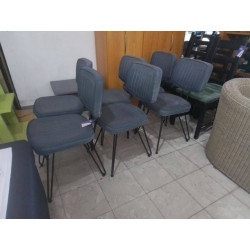 SERIE DE 6 CHAISES TISSU ET...
