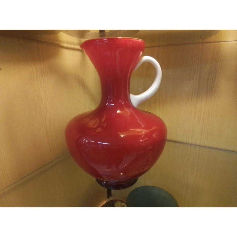 VASE CRUCHE STYLE MURANO ROUGE 28 CM