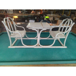BANC DOUBLE ET TABLE THONET 