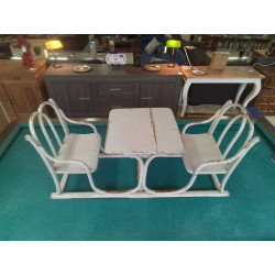 BANC DOUBLE ET TABLE THONET 