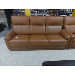 SALON 3+2 CUIR MOKA  ETAT NEUF