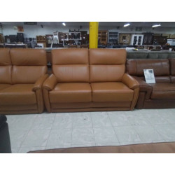 SALON 3+2 CUIR MOKA  ETAT NEUF