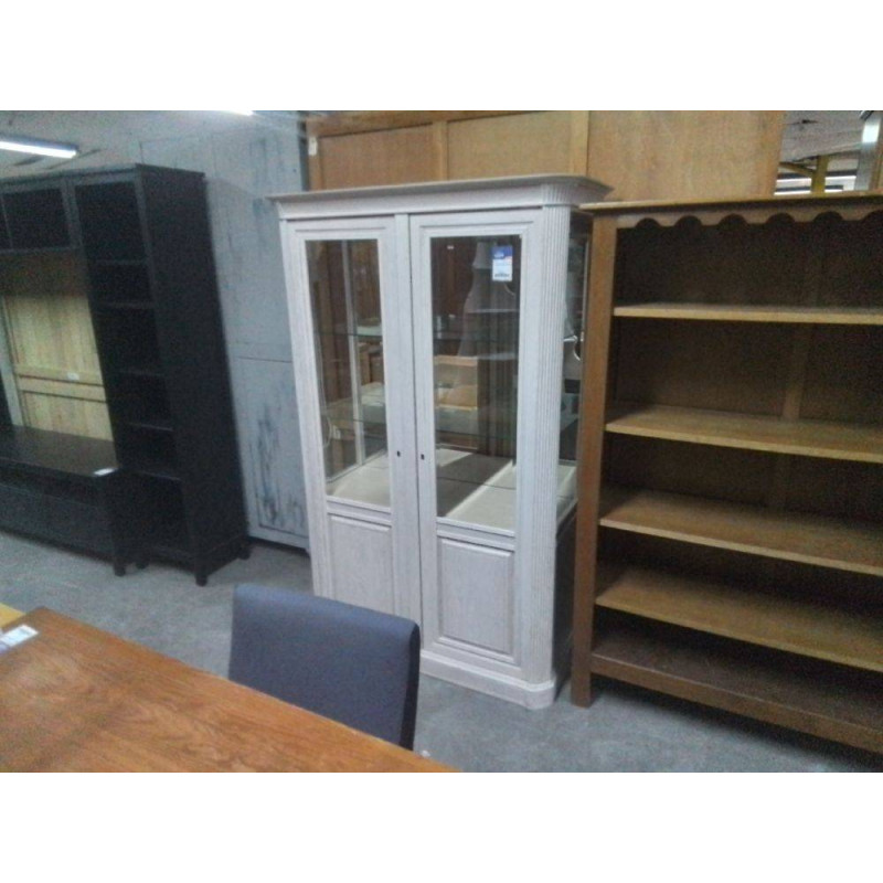 VITRINE 2 PORTES CERUSEE