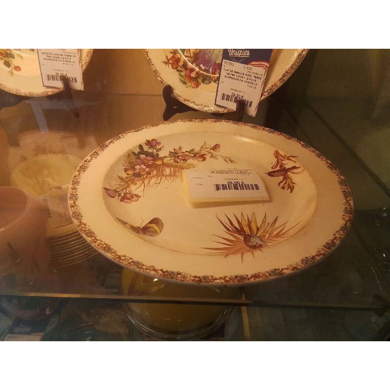 PLAT DE SERVICE ROND TERRE DE FER CHOISY LE ROI E. BOURGEOIS FIN XIXEME LA PIECE