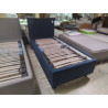 LIT CADRE TISSU BLEU 90 X 200 SOMMIER ELECTRIQUE