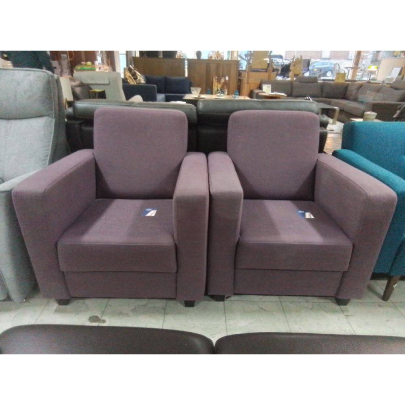 FAUTEUIL CLUB TISSU MAUVE