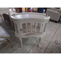 MEUBLE BAR VITRE BLANC