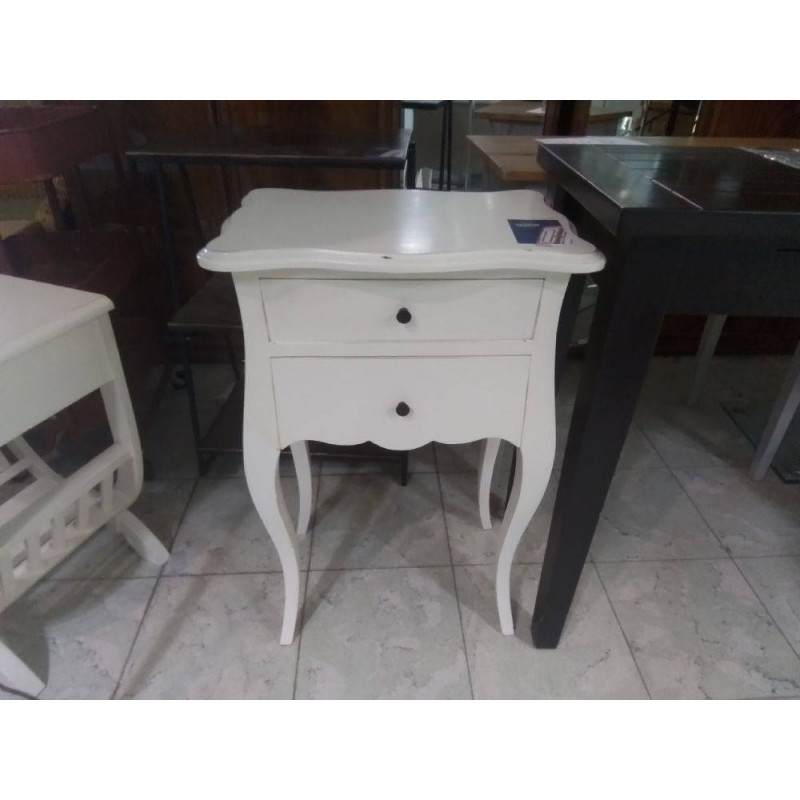 MEUBLE D’APPOINT BLANC 2 TIROIRS 