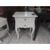 MEUBLE D’APPOINT BLANC 2 TIROIRS 