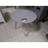 TABLE BASSE RONDE GRISE EN METAL