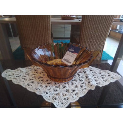 PLAT CREUX VERRE OCRE 