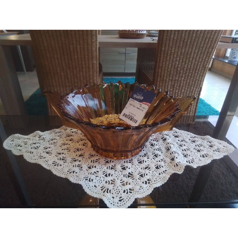 PLAT CREUX VERRE OCRE 