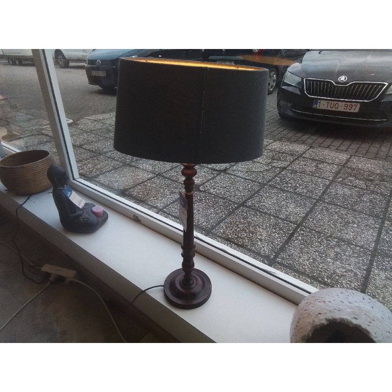 LAMPE A POSER PIED BOIS TOURNE 66CM