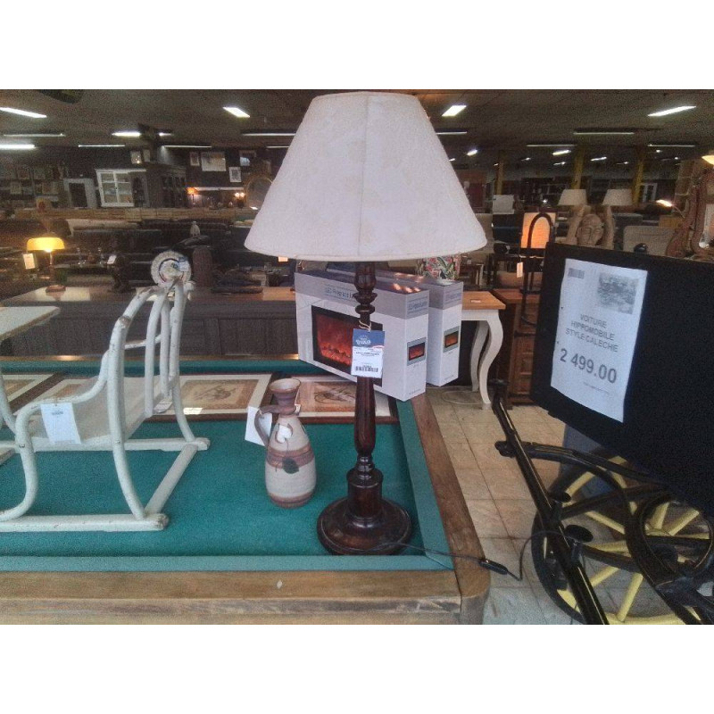 LAMPE A POSER PIED BOIS TOURNE 90 CM