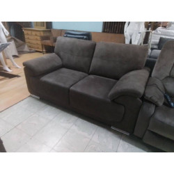 CANAPE 2 PLACES TISSU BRUN 