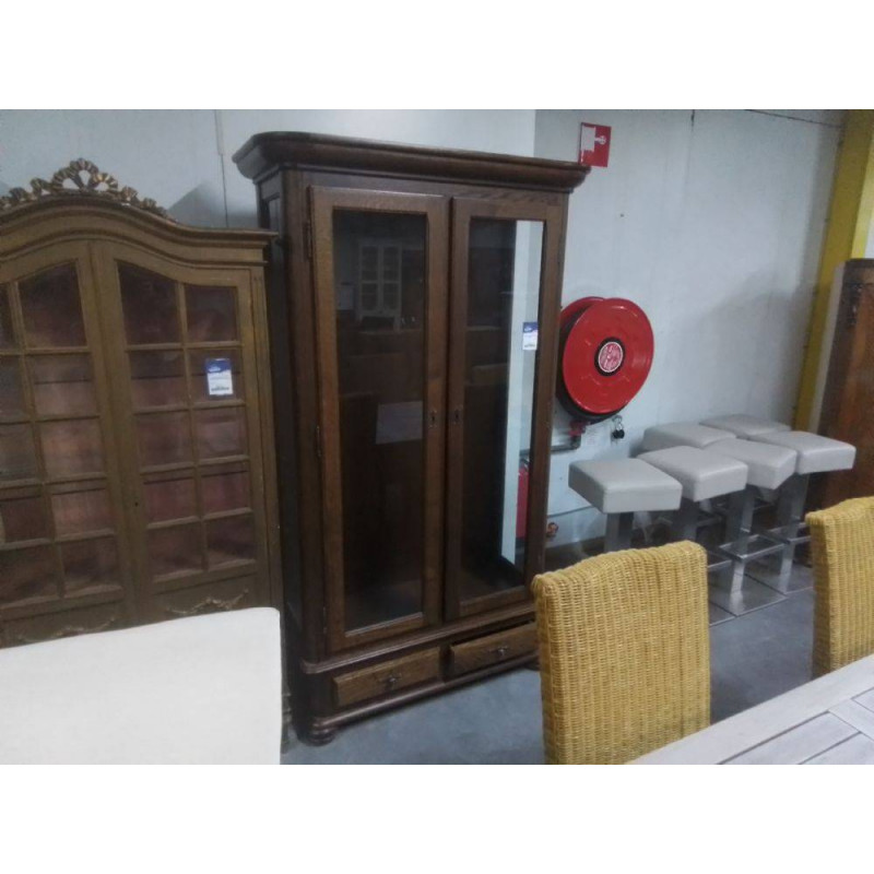 VITRINE 2 PORTES PLACAGE CHENE 