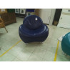 FAUTEUIL CLUB LEOLUX DESIGN CUIR BLEU