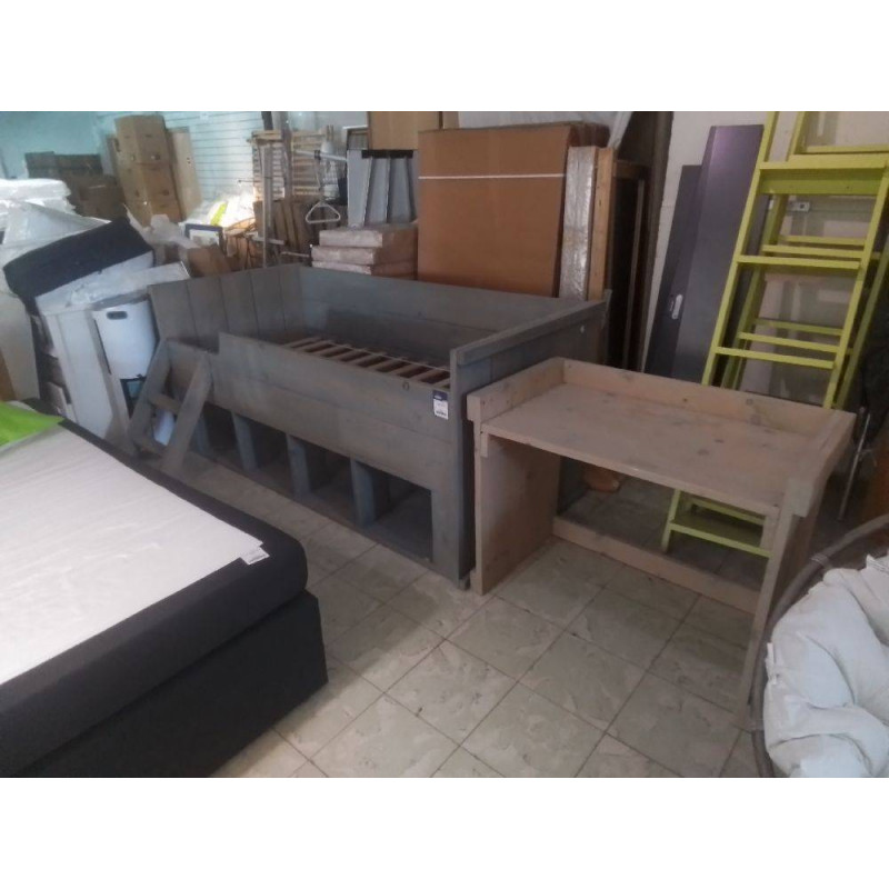 LIT SURELEVE 90X200 + BUREAU EN PIN