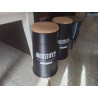 TABOURET DE BAR NOIR ASSISE EN JUTE 67CM