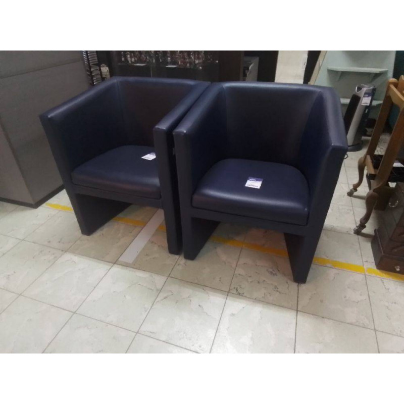 FAUTEUIL CLUB SIMILI CUIR BLEU
