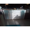 BUFFET BAS MODERNE BLANC 2 PORTES 4 TIROIRS 