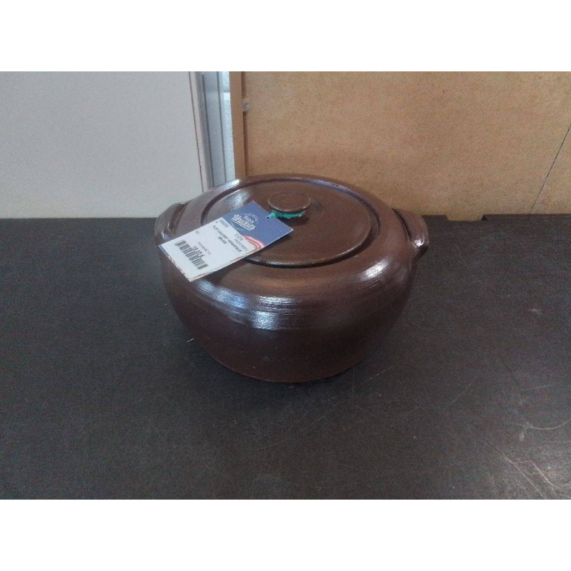 PLAT COUVERT CERAMIQUE BRUNE