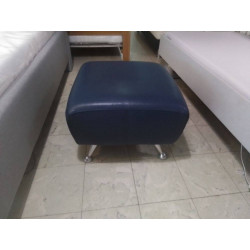 SALON 3+2+ POUF CUIR BLEU