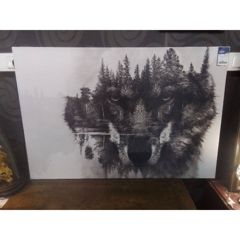 CADRE TOILE LOUP
