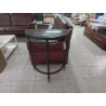 CONSOLE DEMI-LUNE FER FORGE ET VERRE