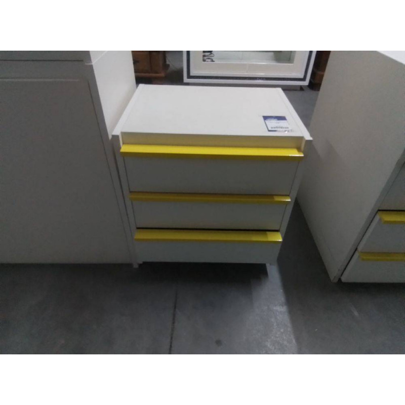 CAISSON 3 TIROIRS BLANC ET JAUNE