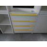 MEUBLE BAS 4 TIROIRS BLANC ET JAUNE