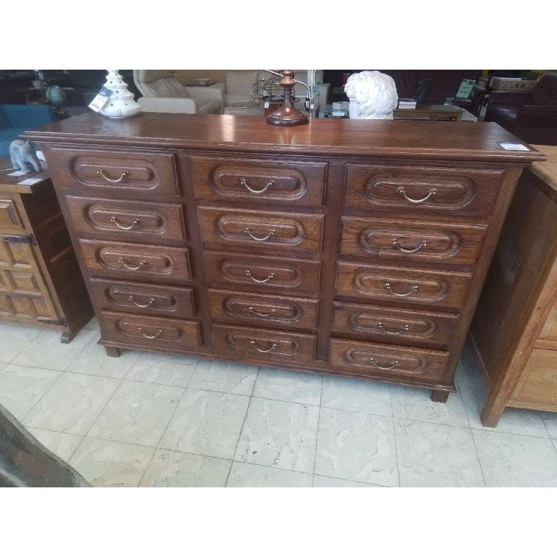 ARMOIRE COMMODE 15 TIROIRS EN CHENE