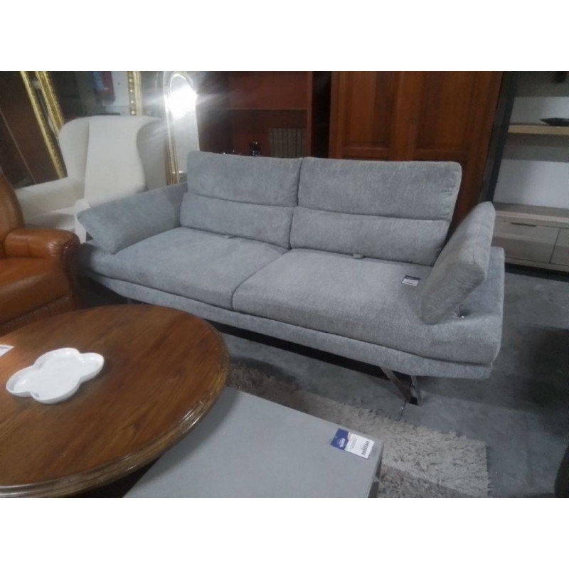 CANAPE 2 PLACES TISSU GRIS 