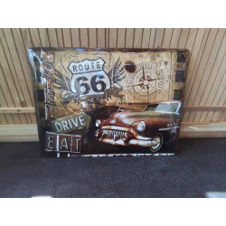 PLAQUE EN METAL ROUTE 66