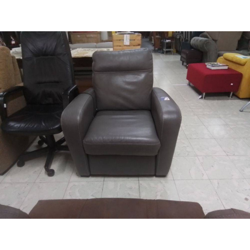FAUTEUIL RELAX ELECTRIQUE CUIR GRIS 