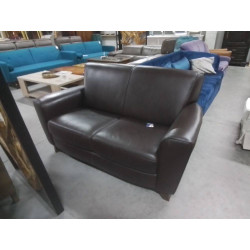 CANAPE 2 PLACES CUIR BRUN