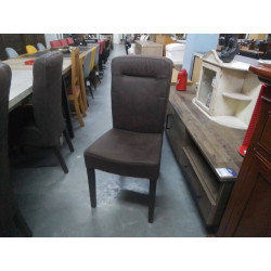 SERIE DE 4 CHAISES TISSU BRUN 