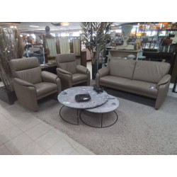 SALON 2+1+1 CUIR CAPPUCINO 